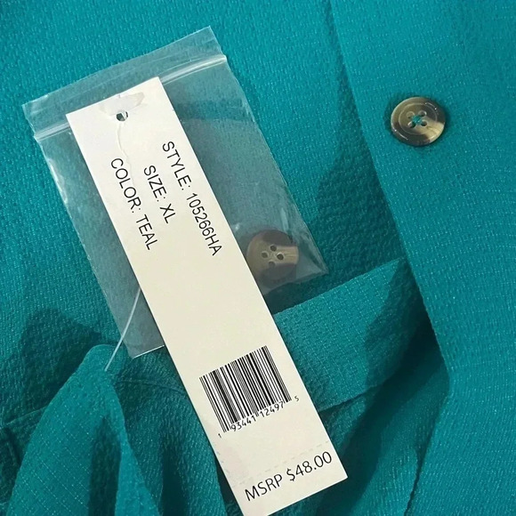 Counterparts size XL turquoise green pullover blouse NWT - Picture 5 of 12